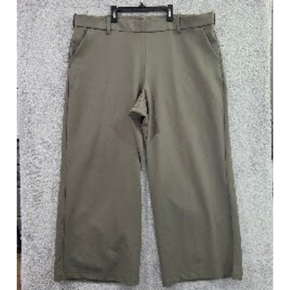 Lee Wide Leg Trousers Women's 24W Sage Green Smarter Fit Rayon Blend Stretch